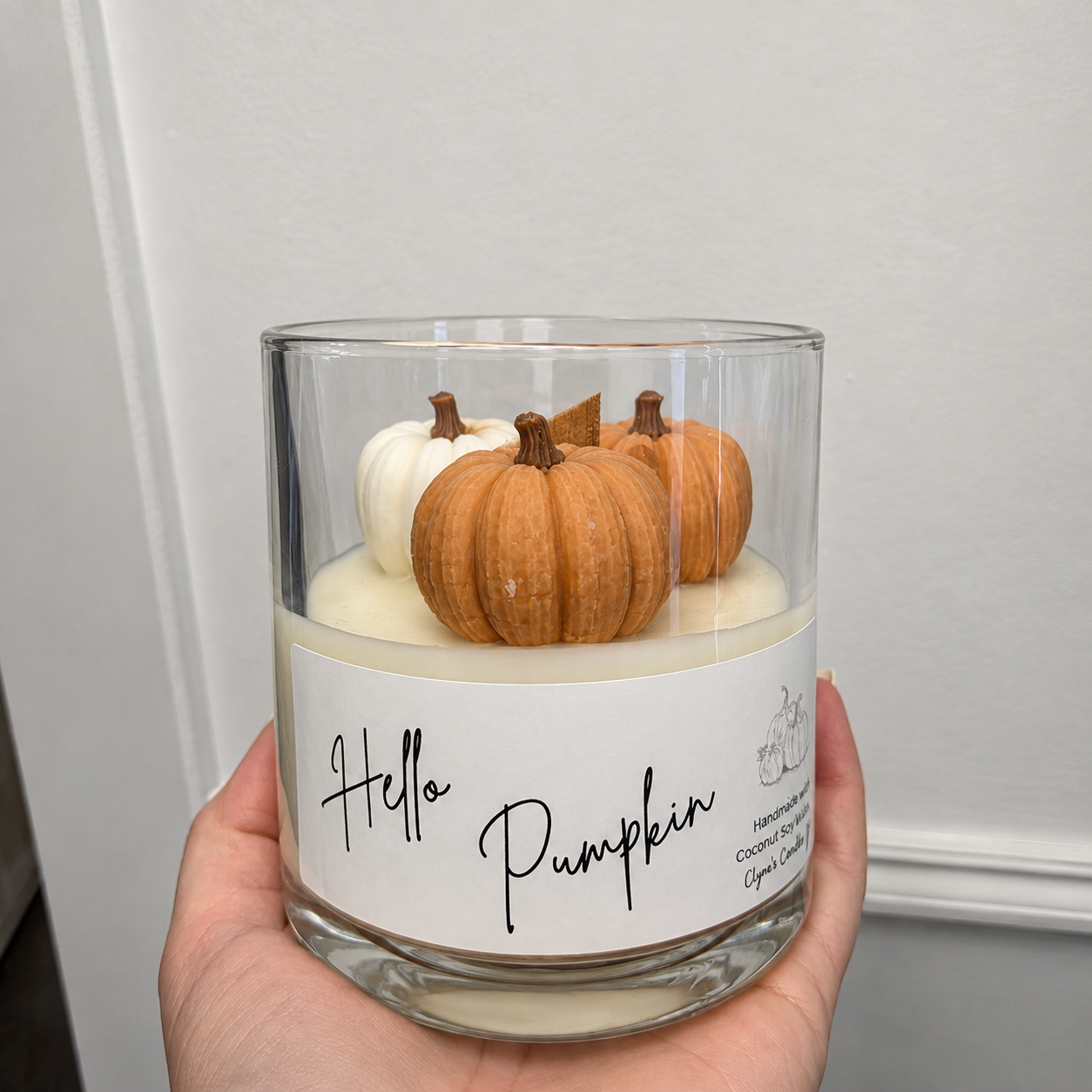 Harvest Pumpkin handmade pumpkin candle with autumn fragrance by Clyne's Candles Scotland