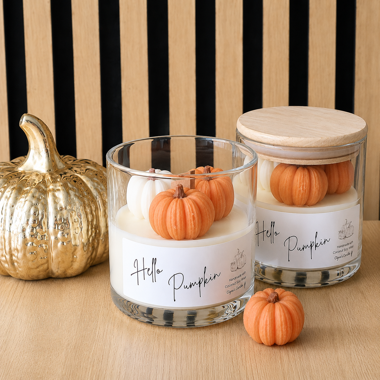 Harvest Pumpkin handmade pumpkin candle with autumn fragrance by Clyne's Candles Scotland