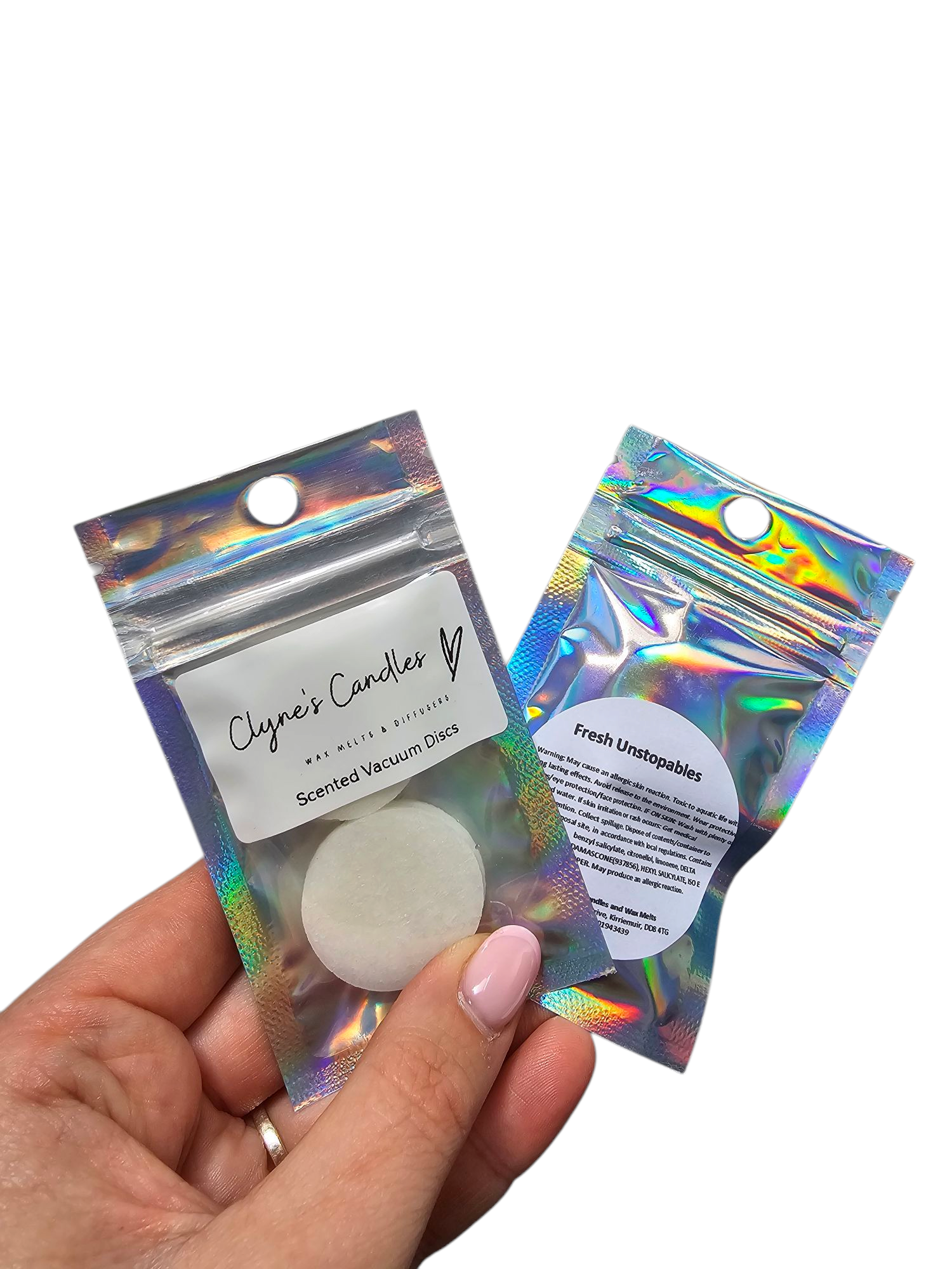 Pack of 4 scented discs for hoover or vacuum Handmade by Clyne's Candles Kirriemuir