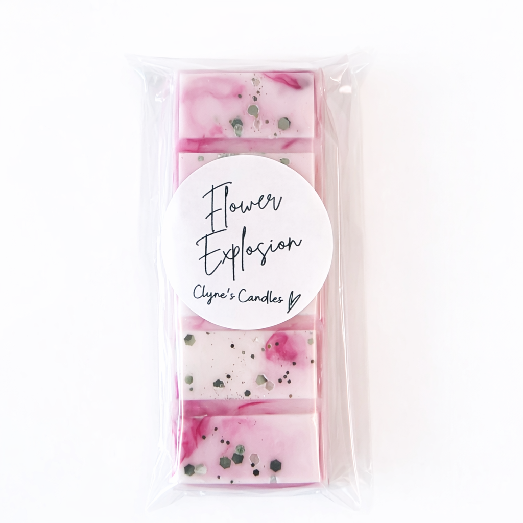 Flower Bomb inspired wax melt handmade by Clyne’s Candles with a rich, floral perfume fragrance