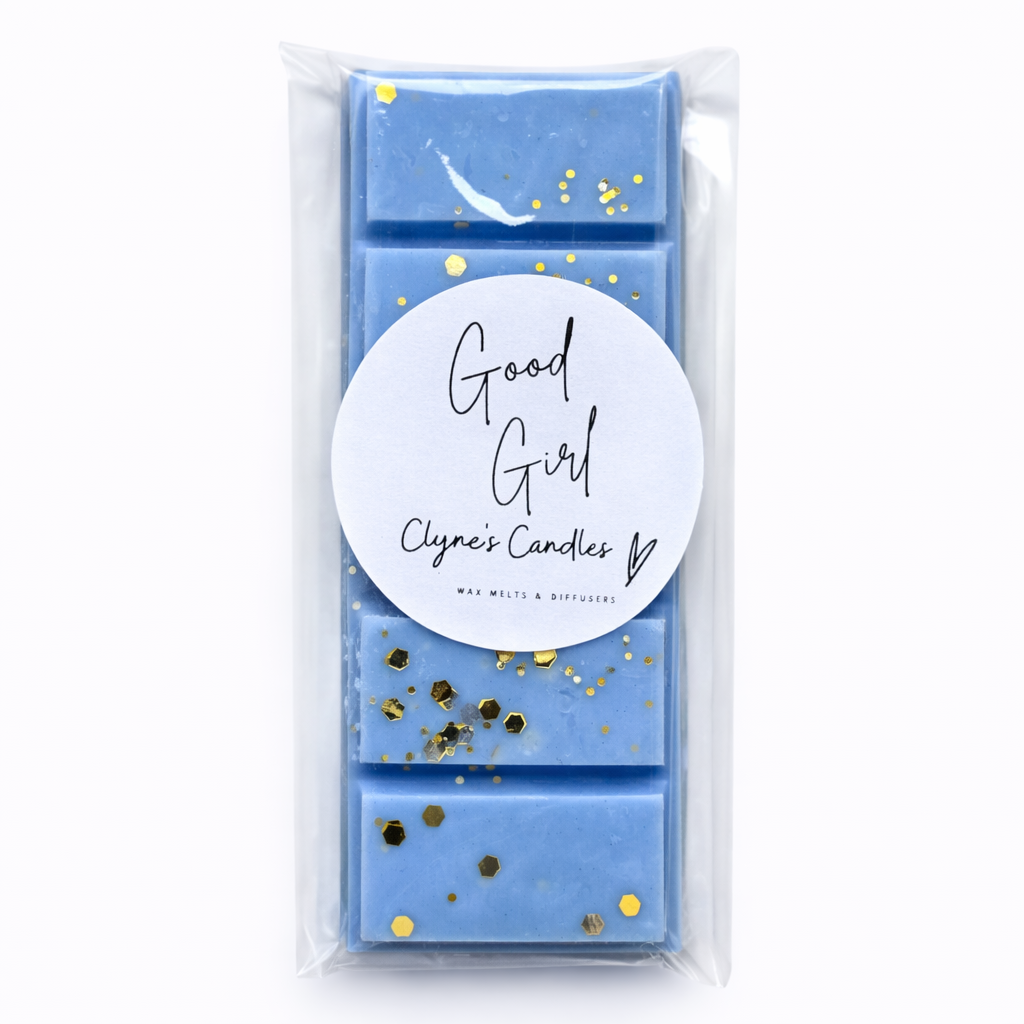 Good Girl perfume-inspired wax melt handmade by Clyne’s Candles with a warm, luxurious scent