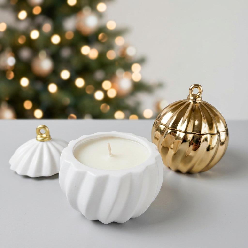 Ceramic Christmas Bauble Candle