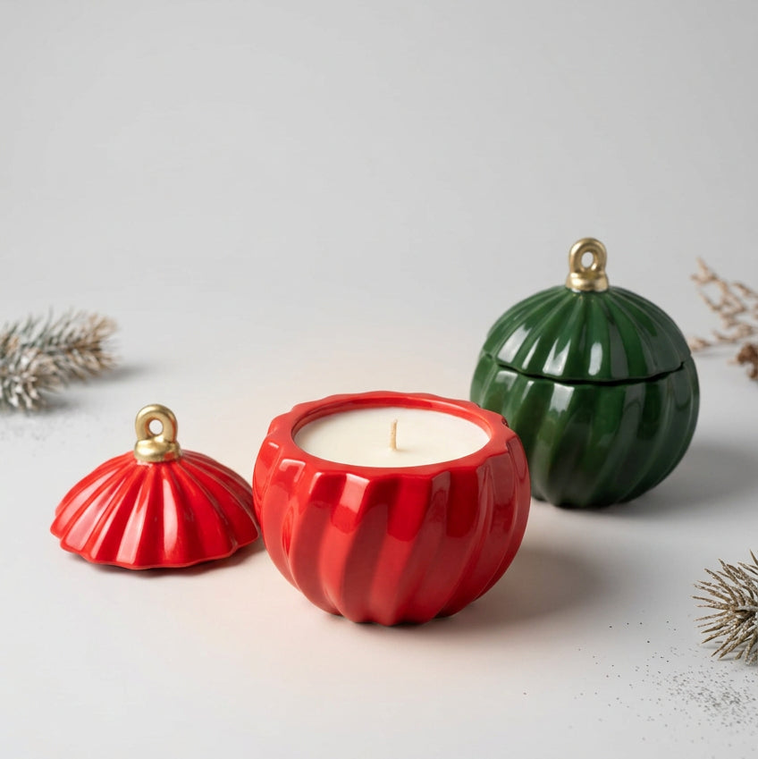 Ceramic Christmas Bauble Candle