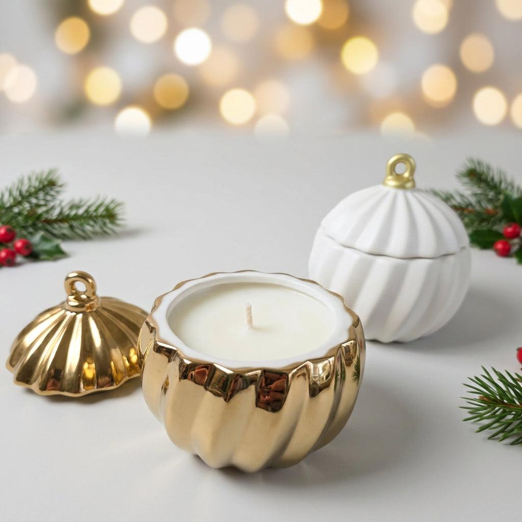 Ceramic Christmas Bauble Candle