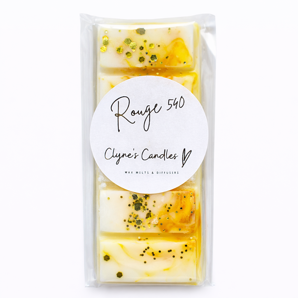 Rouge 540 inspired wax melt handmade by Clyne’s Candles with a rich, luxury perfume scent